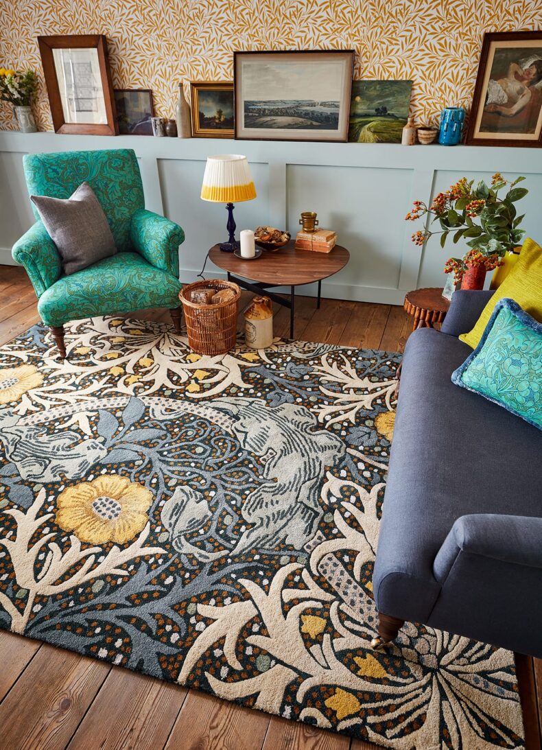 Seaweed Teal 127008 rug by Morris