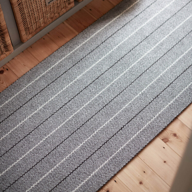 Shetland Collection, Dart Ground Light Grey stair runner by Roger Oates
