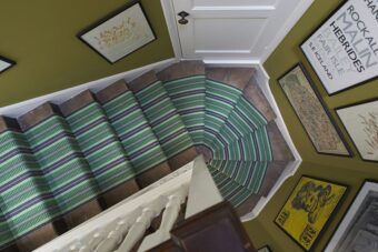 Masai Emerald stair runner by Roger Oates
