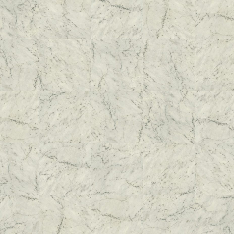View of T90 Carrara Marble luxury vinyl tile by Karndean
