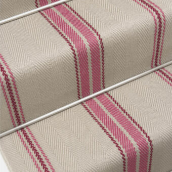 Cluny Raspberry stair runner by Roger Oates