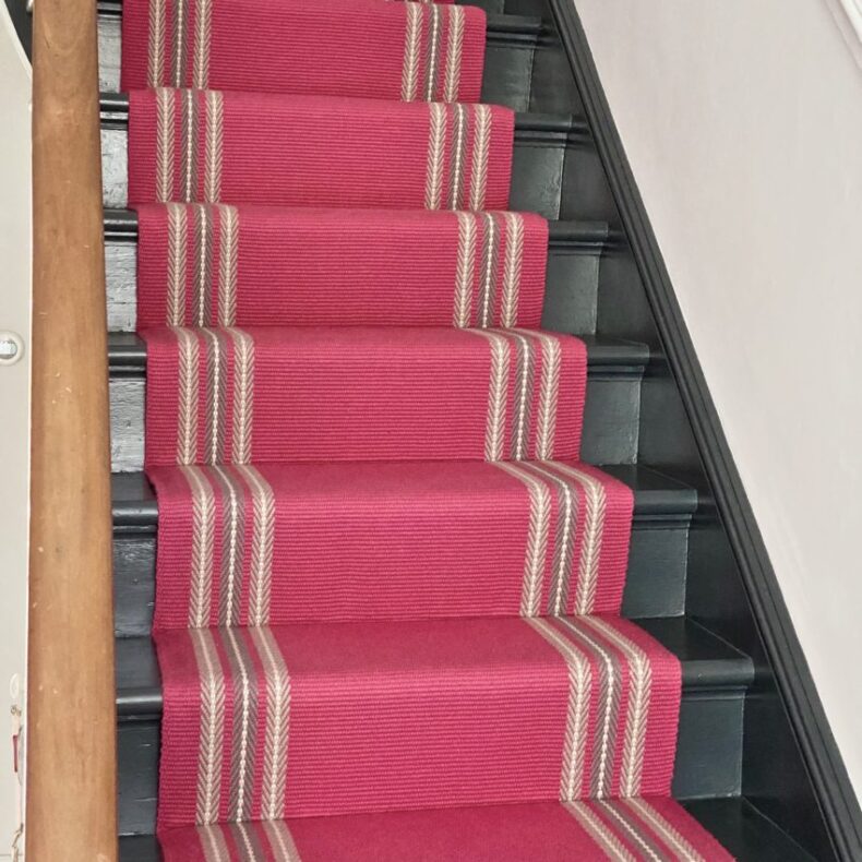 Brampton - Blush Pink stair runner by Off The Loom