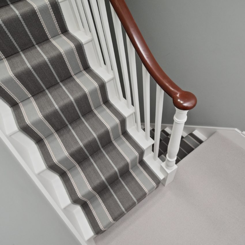Broomley - Battle Grey stair runner by Off The Loom