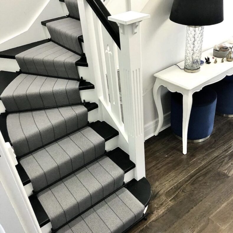 Hadston - Cooper Grey stair runner by Off The Loom
