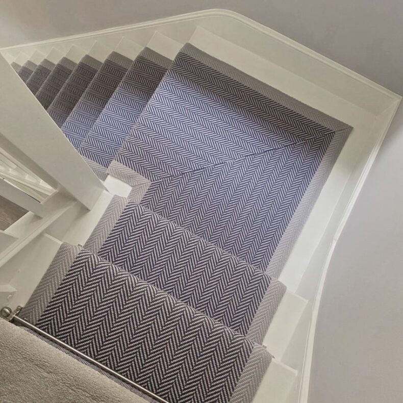 Felton Border - Blueberry stair runner by Off The Loom