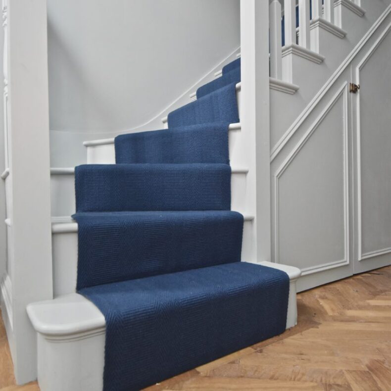 Morden - Navy Blue stair runner by Off The Loom