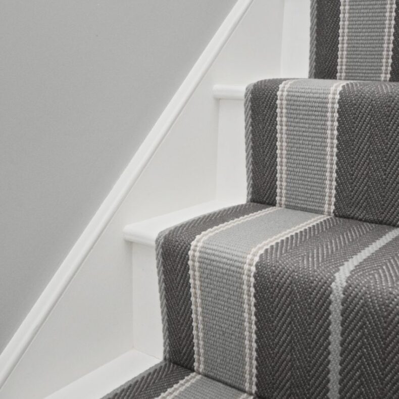 Broomley - Battle Grey stair runner by Off The Loom