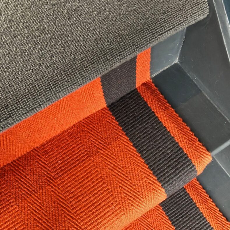 Ashington - Tangerine Orange stair runner by Off The Loom