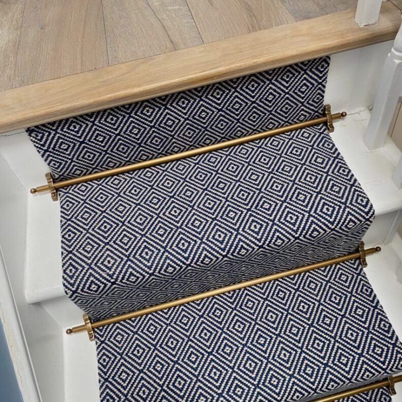 Rothbury - Denim Blue stair runner by Off The Loom