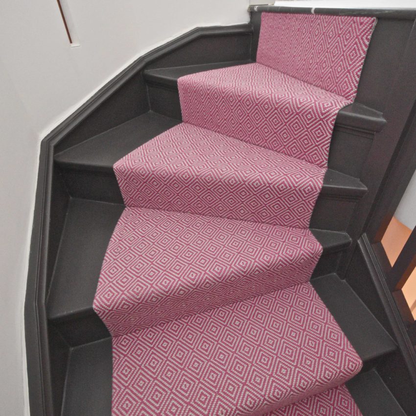 Rothbury - Pink Bloom stair runner by Off The Loom