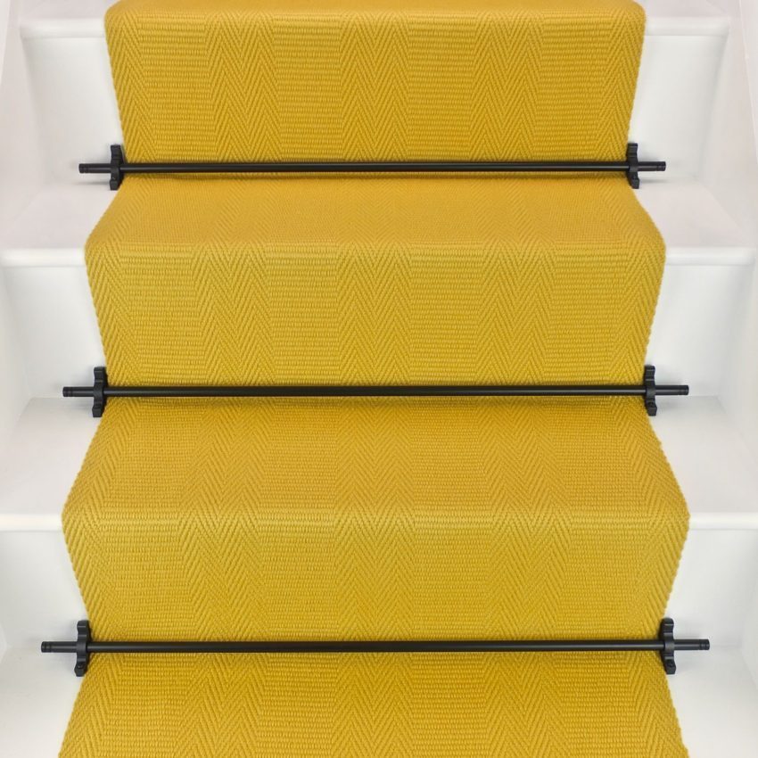 Morden - Canary Yellow stair runner by Off The Loom