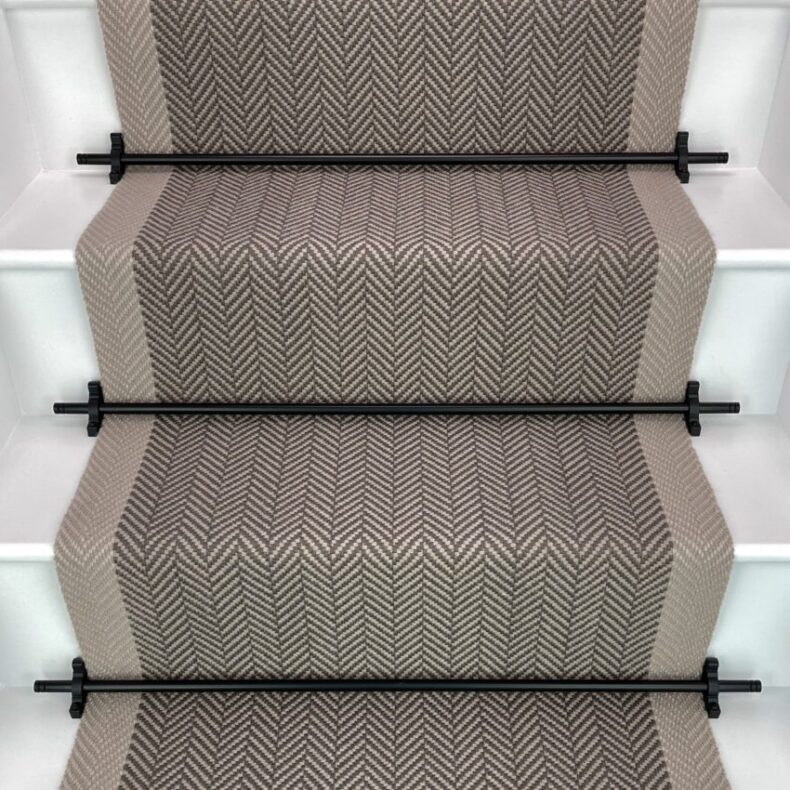 Felton Border - Warm Stone stair runner by Off The Loom