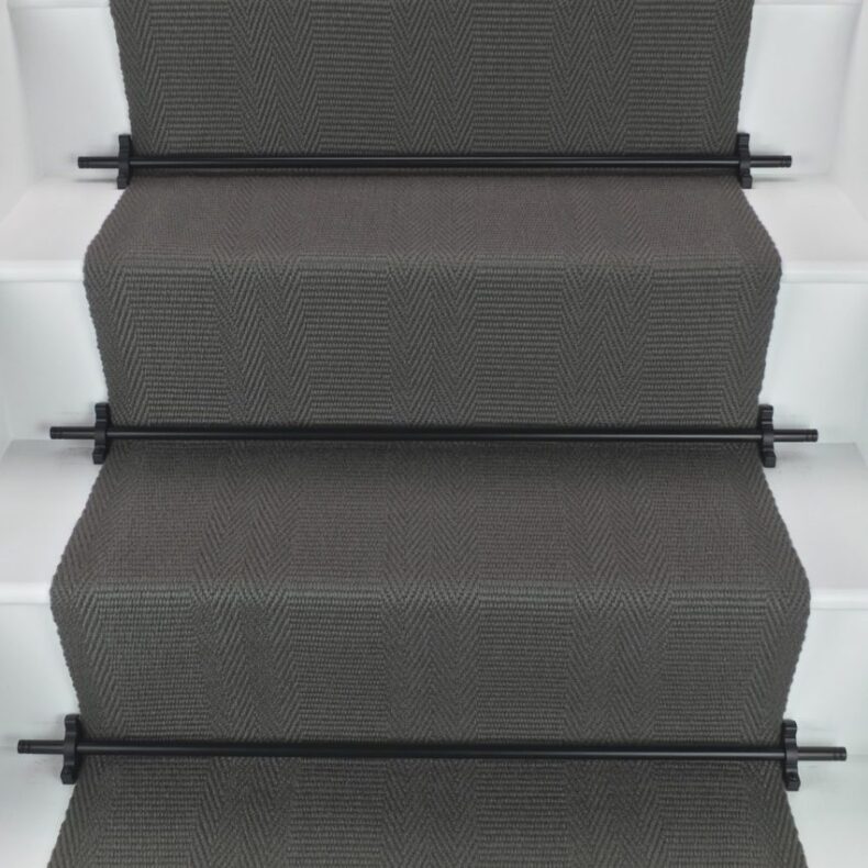 Morden - Gunmetal Grey stair runner by Off The Loom