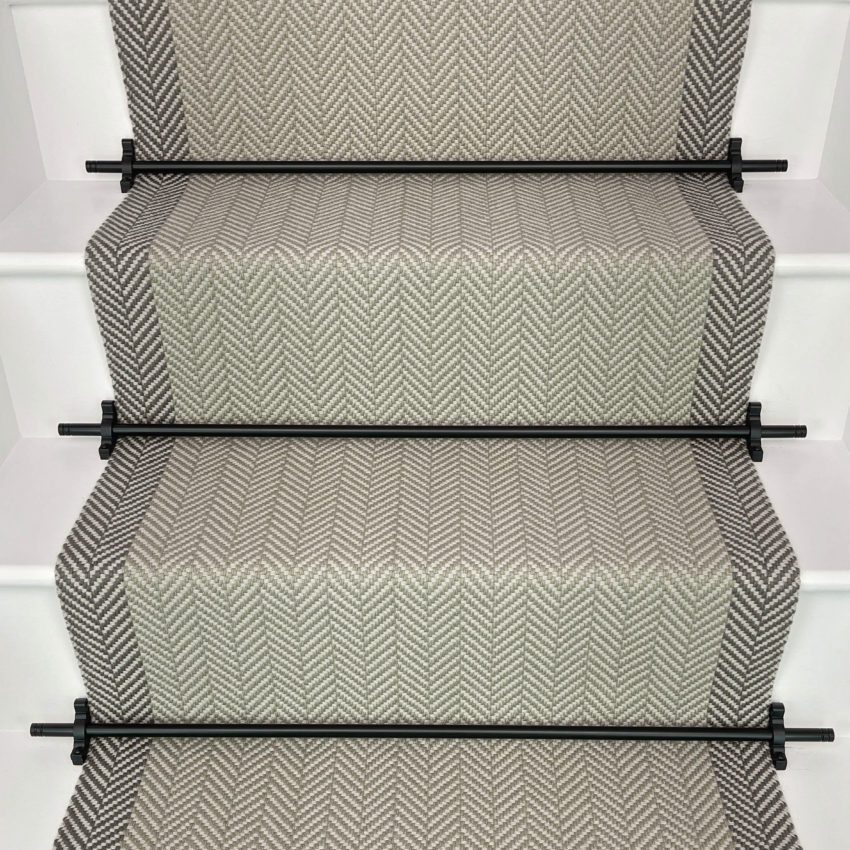 Felton Border - Stately Grey stair runner by Off The Loom