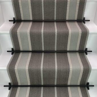Broomley - Battle Grey stair runner by Off The Loom