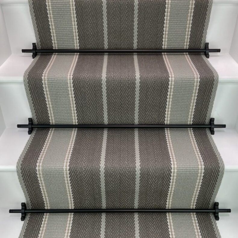 Broomley - Battle Grey stair runner by Off The Loom