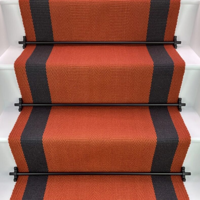 Ashington - Tangerine Orange stair runner by Off The Loom