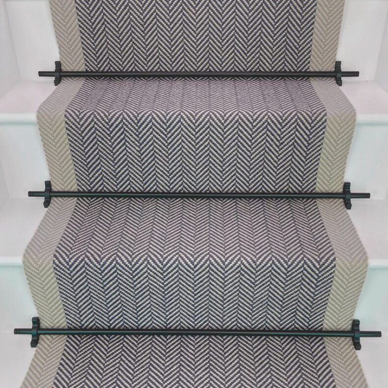 Felton Border - Blueberry stair runner by Off The Loom