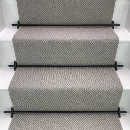 Rothbury - Soft Pewter stair runner by Off The Loom