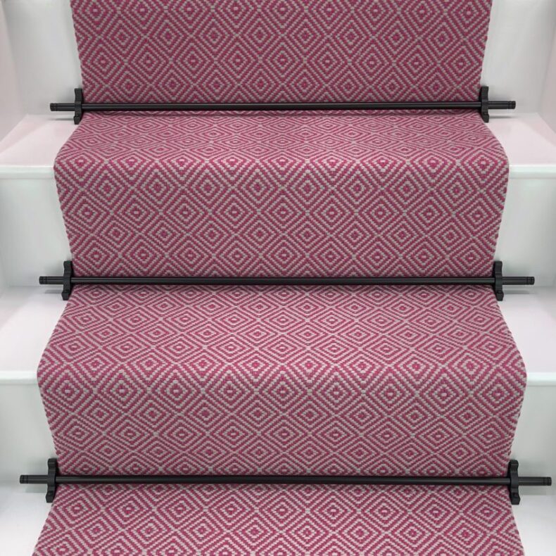 Rothbury - Pink Bloom stair runner by Off The Loom