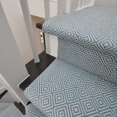Rothbury - Soft Sky Blue stair runner by Off The Loom