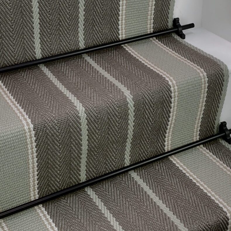 Broomley - Battle Grey stair runner by Off The Loom