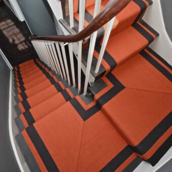 Ashington - Tangerine Orange stair runner by Off The Loom