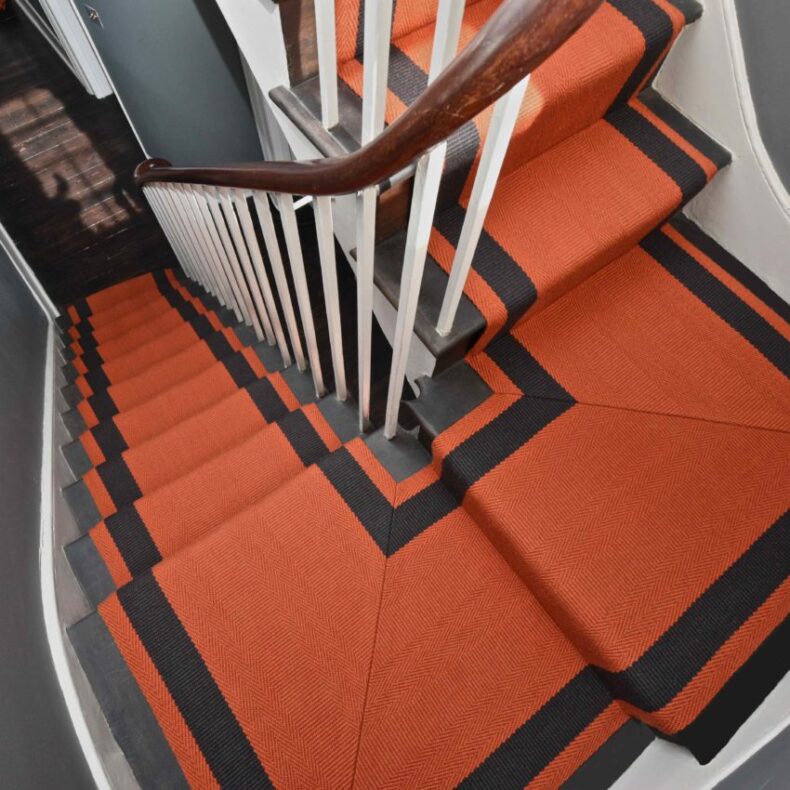 Ashington - Tangerine Orange stair runner by Off The Loom