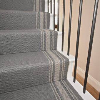 Gainford - Courtyard Grey stair runner by Off The Loom
