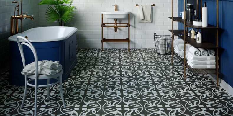 View of Victorian Treasure - Charcoal luxury vinyl tile by Invictus