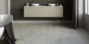 View of York Stone - Powder luxury vinyl tile by Invictus