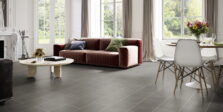 View of Concrete Crush - Charcoal luxury vinyl tile by Invictus