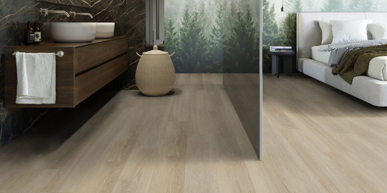View of French Oak - Desert (Maximus Click) luxury vinyl tile by Invictus