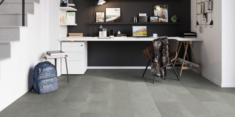 View of Groovy Granite - Shadow (Maximus Click) luxury vinyl tile by Invictus