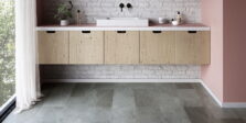 View of Groovy Granite - Steel (Maximus Click) luxury vinyl tile by Invictus
