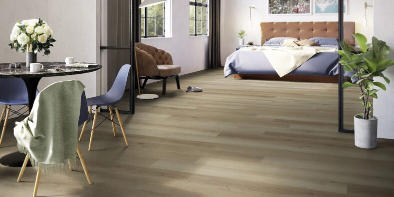 View of Highland Oak - Classic Herringbone (Maximus) luxury vinyl tile by Invictus