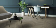 View of New England Oak - Dusk Herringbone luxury vinyl tile by Invictus