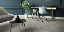 View of New England Oak - Misty Herringbone luxury vinyl tile by Invictus