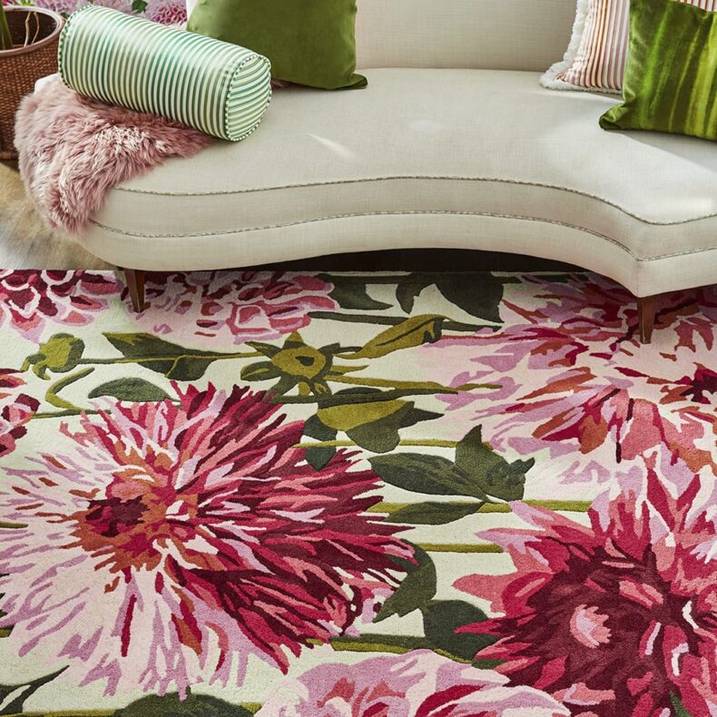 Dahlia Fuchsia Palm 142402 rug by Harlequin