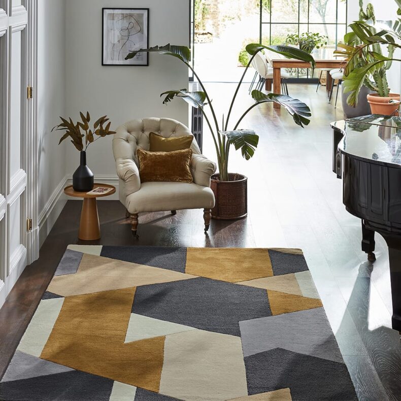 Popova Caramel Slate Shell 143101 rug by Harlequin