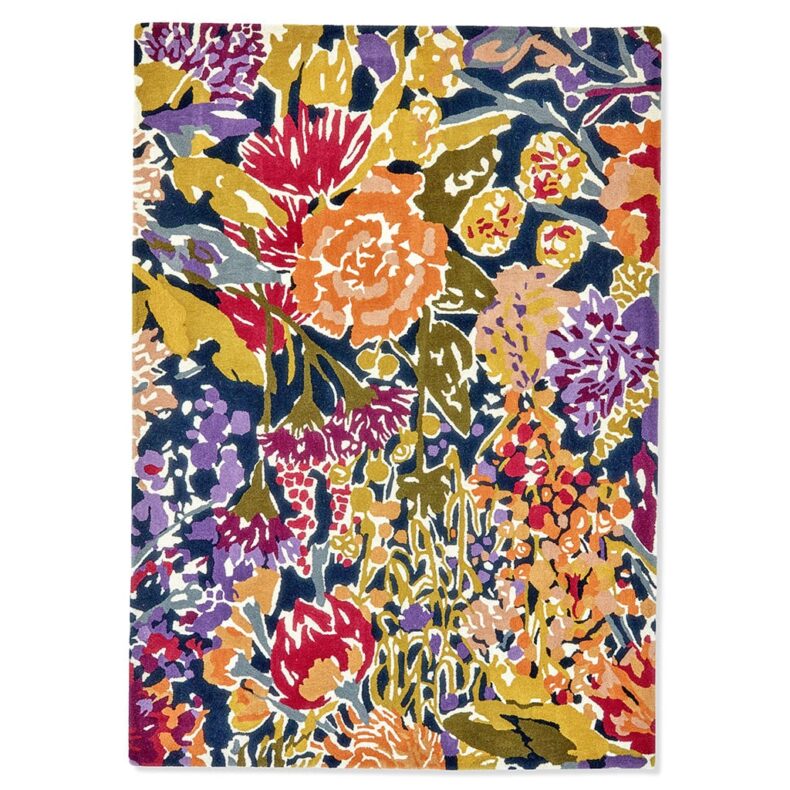 Sanguine Aubergine Palm Apricot Indigo 143205 rug by Harlequin
