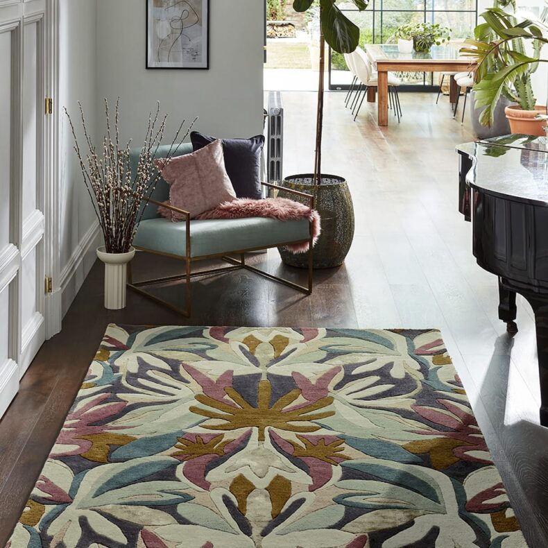Melora Positano Succulent Gold 142702 rug by Harlequin