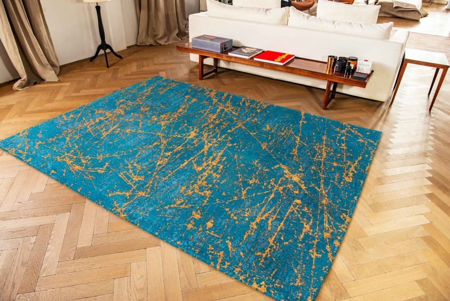 Mad Men Collection Stellar Lightning Turquoise 9218 rug by Louis De Poortere