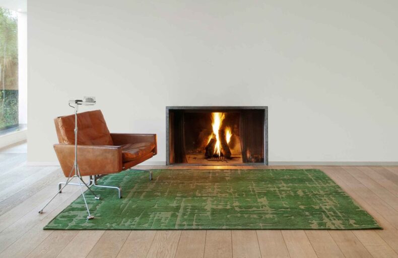 Structures Collection Baobab Perrier's Green 9202 rug by Louis De Poortere