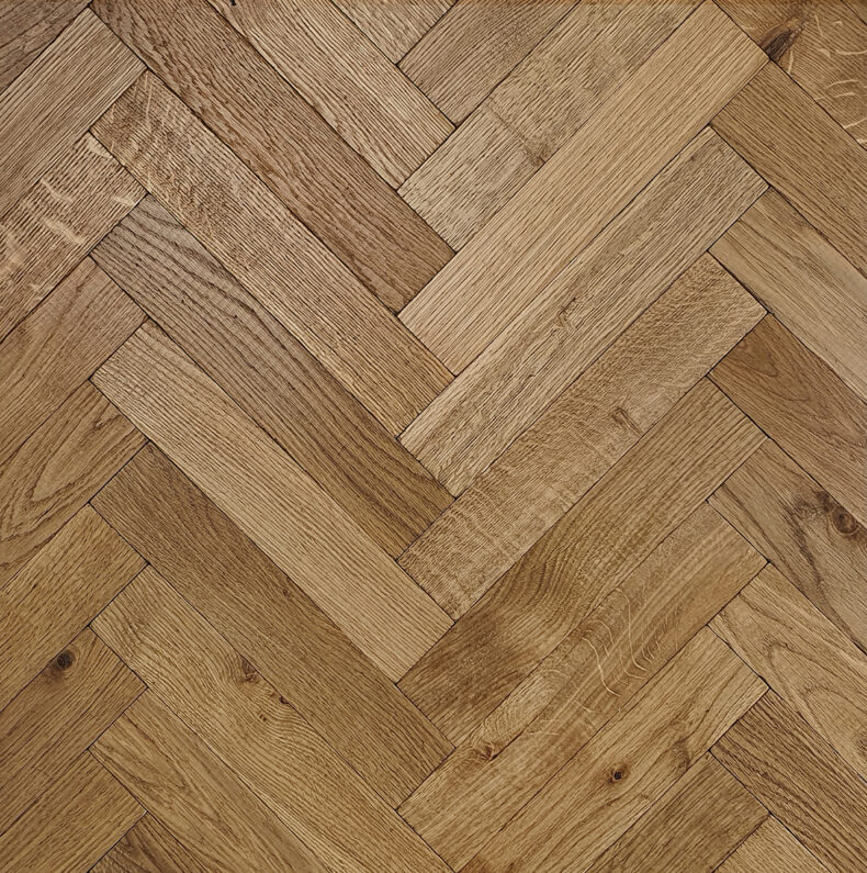 Solid oak herringbone wood flooring named Cathedral Wheat