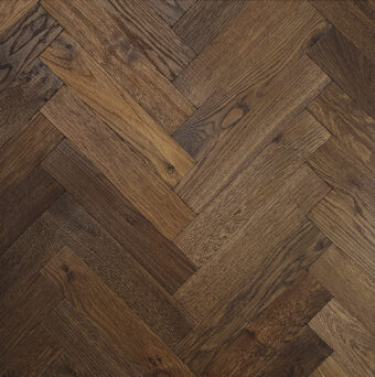 Solid oak herringbone wood flooring named Cathedral Leather