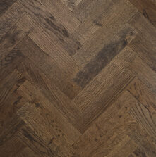 Solid oak herringbone wood flooring named Cathedral Tobacco