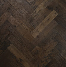 Solid oak herringbone wood flooring named Cathedral Coffee