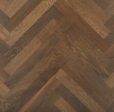 Brown engineered parquet wood flooring herringbone select oak finished with lacquer in Surrey
