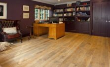 Distressed engineered oak wood flooring country grade 190mm wide with splits and character finished with natural oil in Surrey